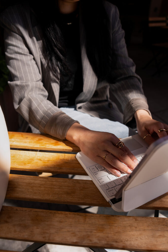 Woman working and using ChatGPT for Marketing